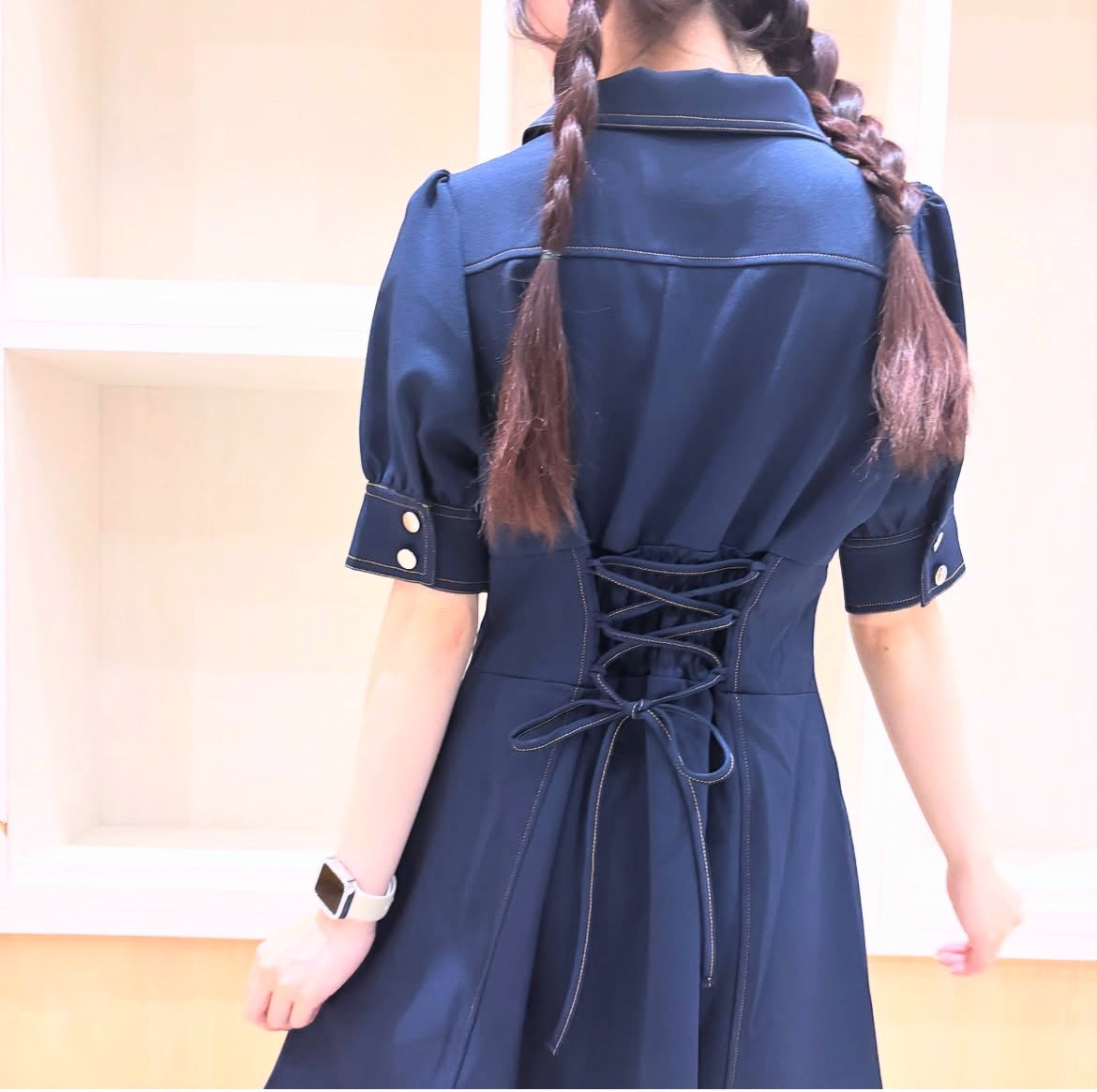 パーリーゲイツPGGデニムライク　濃紺色ワンピースサイズ0 パーリーゲイツPGGデニムライク 濃紺色ワンピースサイズ0 パーリー