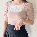 リボンフリルレイヤードトップス