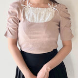 リボンフリルレイヤードトップス