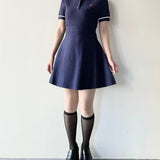ケーブルポロニットワンピース