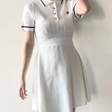 ケーブルポロニットワンピース