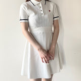 ケーブルポロニットワンピース
