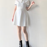 ケーブルポロニットワンピース