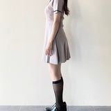 ケーブルポロニットワンピース