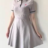 ケーブルポロニットワンピース