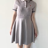 ケーブルポロニットワンピース