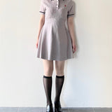 ケーブルポロニットワンピース