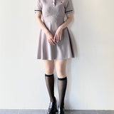 ケーブルポロニットワンピース