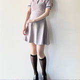 ケーブルポロニットワンピース