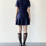 ケーブルポロニットワンピース