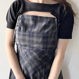 ショートニット×キャミワンピースセット