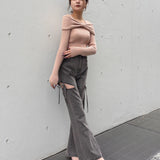 【予約商品 11月上旬発送】リボンオフショルニット