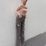 【予約商品 11月上旬発送】リボンオフショルニット