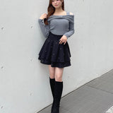【予約商品 11月上旬発送】リボンオフショルニット
