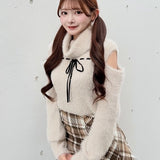 【予約商品10月中旬発送】ベロアリボンオフタートルニット