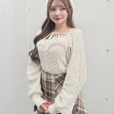 【予約商品10月中旬発送】ファーケーブルアンサンブルニット