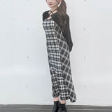 【予約商品10月下旬発送】シャギーボレロロングチェックワンピース