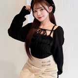 【予約商品10月中旬発送】ファーケーブルアンサンブルニット