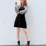 【予約商品11月中旬発送】ダイヤ柄シャギーボレロニットワンピース
