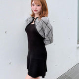 【予約商品11月中旬発送】ダイヤ柄シャギーボレロニットワンピース