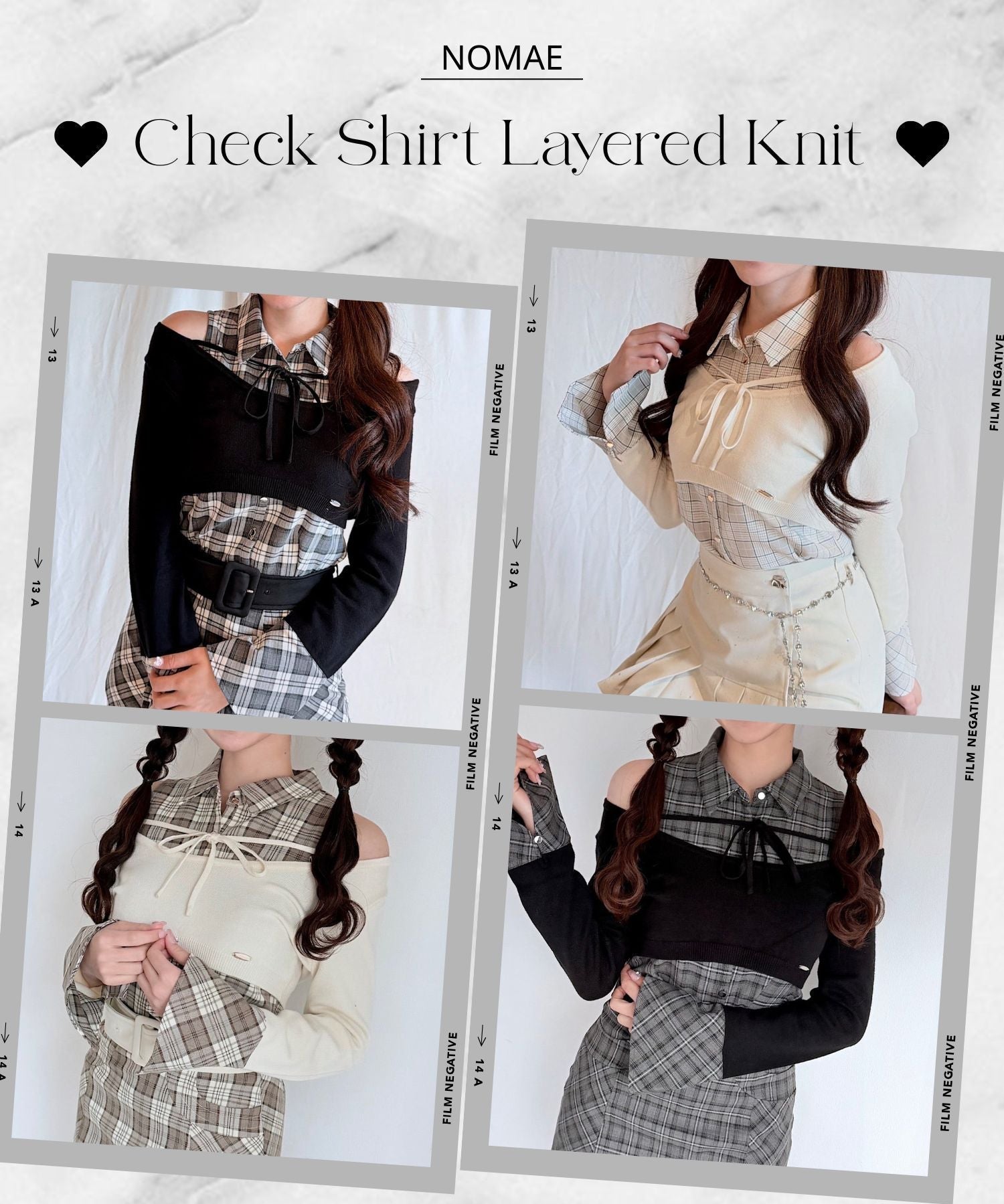 【NOMAE】新作チェックシャツレイヤードニット♡