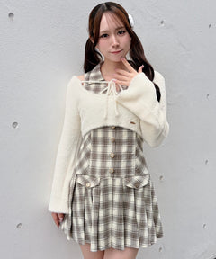 ショートニット×ミニワンピセット