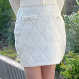 【セットアップ対応アイテム】 キルティングニットスカート
