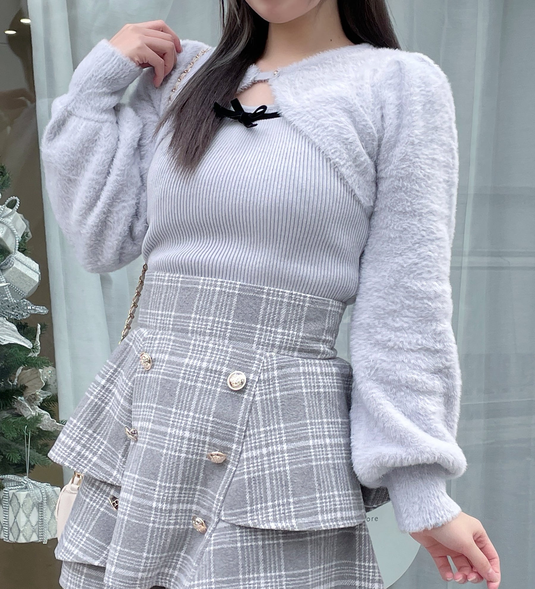 ボレロレイヤードニット