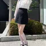 チェック台形スカート