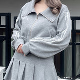 【セットアップ対応アイテム】
袖ビジュージップアップ