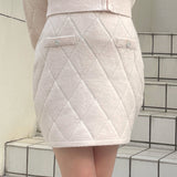 【セットアップ対応アイテム】 キルティングニットスカート