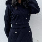 【セットアップ対応アイテム】 キルティングニットパーカー