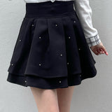 【abcボトムス10％割♡】ダブルフレアスカート