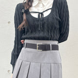 レイヤードケーブルニット