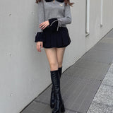 フェザー衿ZIPニット