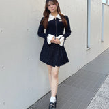 フェザー衿ZIPニット