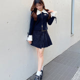 フェザー衿ZIPニット