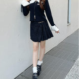 フェザー衿ZIPニット