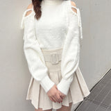 【予約商品 12月中旬発送】肩あきリボンニット