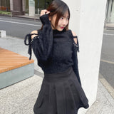 【予約商品 12月中旬発送】肩あきリボンニット