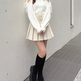 【予約商品 12月中旬発送】肩あきリボンニット