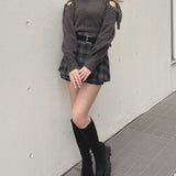 【予約商品 12月中旬発送】肩あきリボンニット