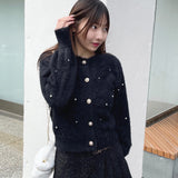 【予約商品 12月中旬発送】ビジューまみれフェザーカーデ