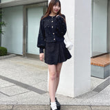 【予約商品 12月中旬発送】ビジューまみれフェザーカーデ