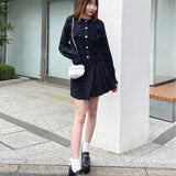 【予約商品 12月中旬発送】ビジューまみれフェザーカーデ