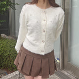 【予約商品 12月中旬発送】ビジューまみれフェザーカーデ