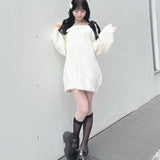 【予約商品 12月下旬発送】ビジュー肩リボンニット