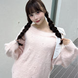 【予約商品 12月下旬発送】ビジュー肩リボンニット