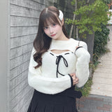 モックネックレイヤード風ニット