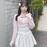 モックネックレイヤード風ニット